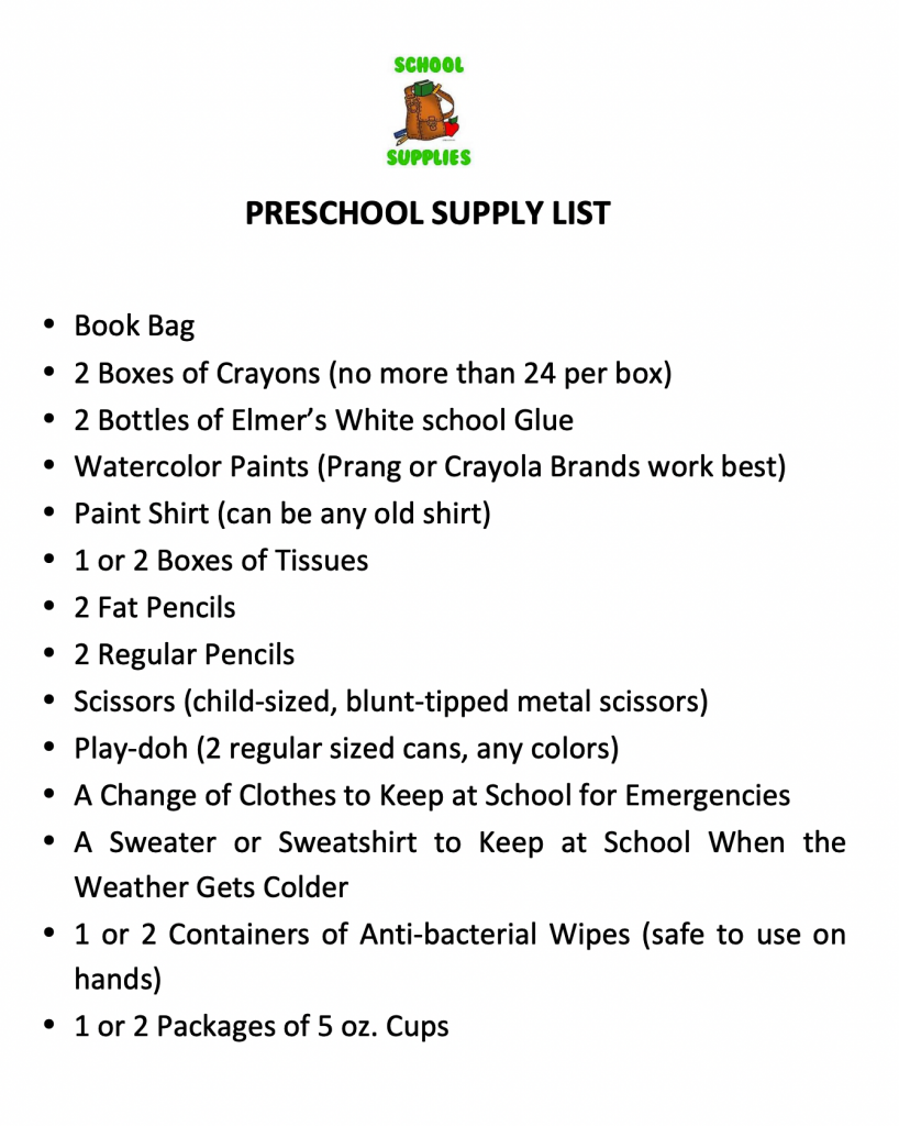2023-2024 SUGGESTED School Supply Lists